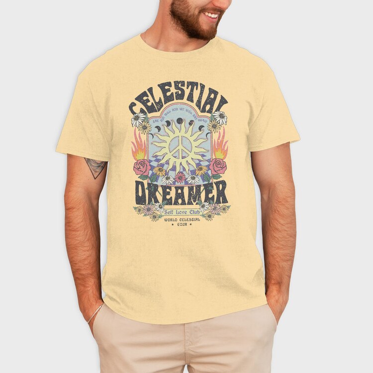 Celestial Dreamer Blooms, Tricou Barbati (Unisex)