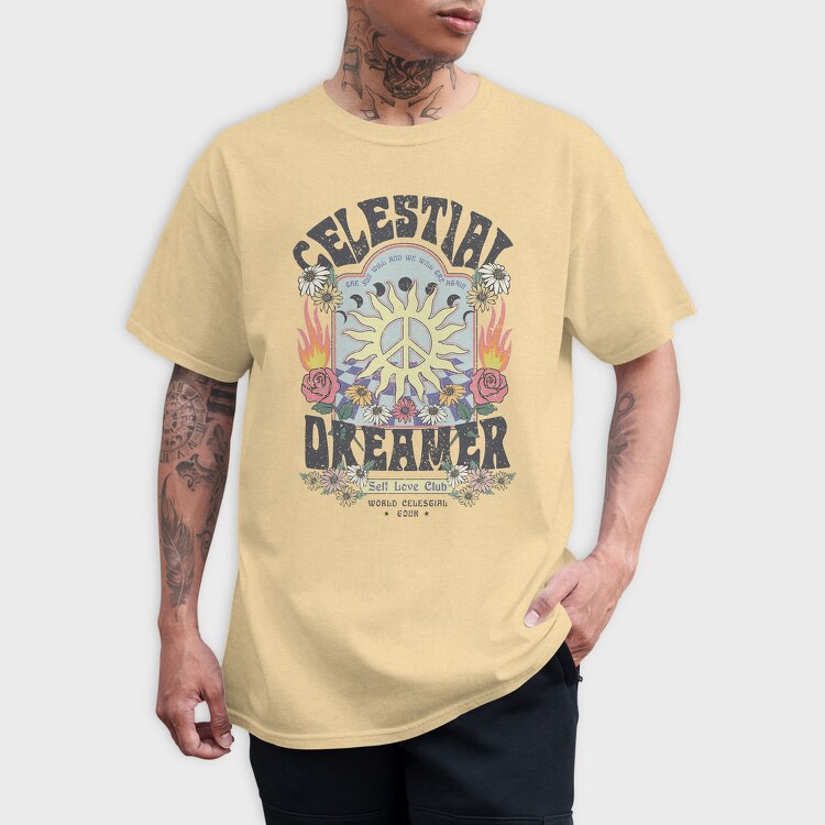 Celestial Dreamer Blooms, Tricou Barbati (Unisex)