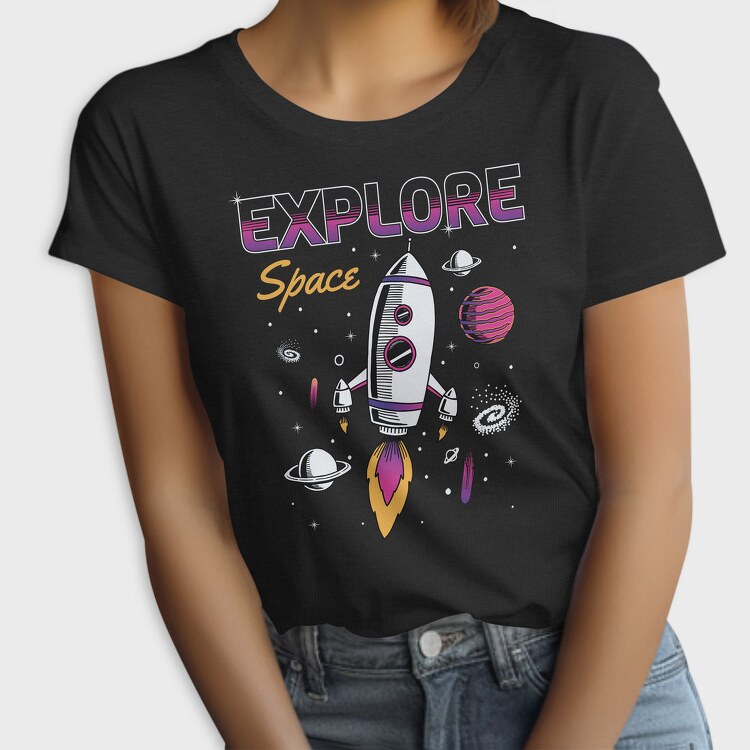 Space Explorer Rocket Ship, Tricou Femei