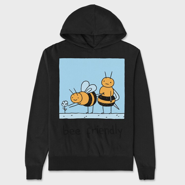 Friendly Bee, Hanorac Oversize Barbati (Unisex)