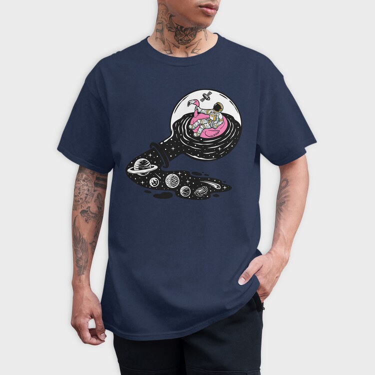 Space Flamingo Float, Tricou Barbati (Unisex)