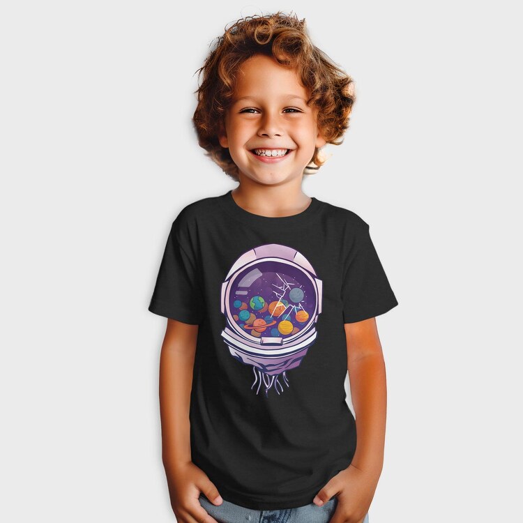 Astronaut Helmet And Planets, Tricou Copii