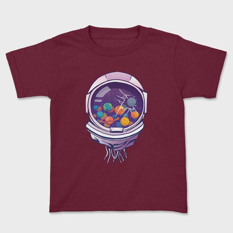 Astronaut Helmet And Planets, Tricou Copii