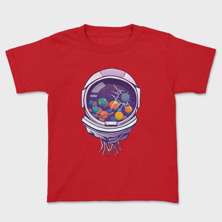 Astronaut Helmet And Planets, Tricou Copii