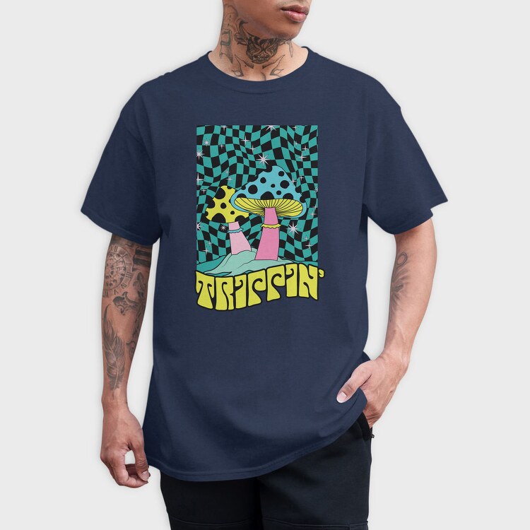 Trippin Mushroom Vibes, Tricou Barbati (Unisex)