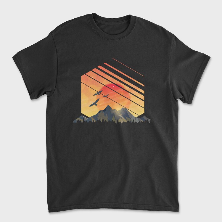 Geometric Sunset, Tricou Barbati (Unisex)