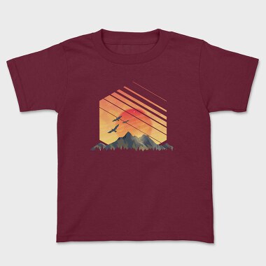 Tricou Copii, Geometric Sunset