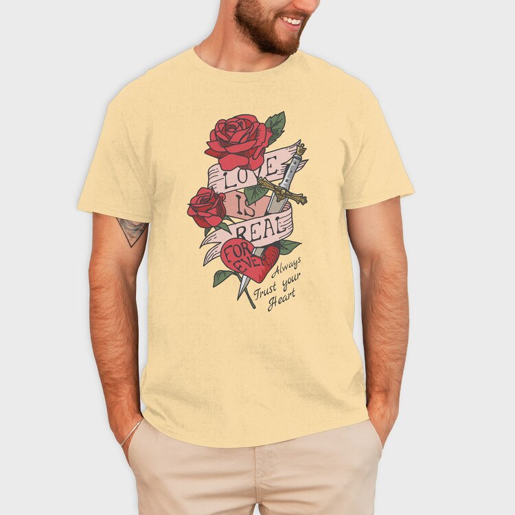 Rose Love Dagger, Tricou Barbati (Unisex)