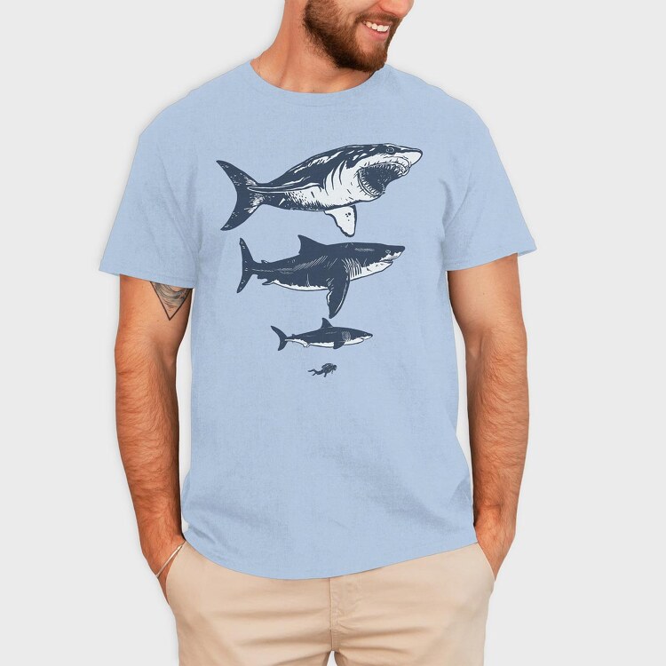 Megalodon Sizes, Tricou Barbati (Unisex)