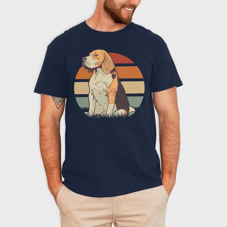 Beagle Sunset, Tricou Barbati (Unisex)