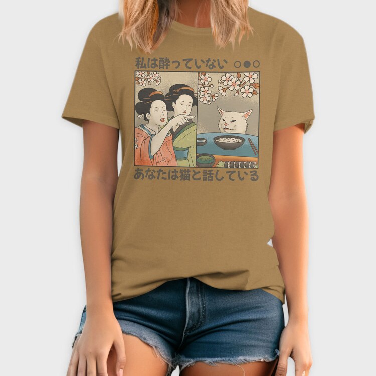 Japanese Woman Shouting at a Cat, Tricou Barbati (Unisex)