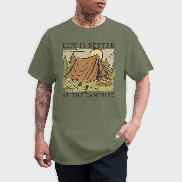 Campfire, Tricou Barbati (Unisex)