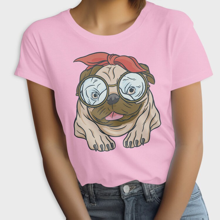 Pug With Glasses, Tricou Femei