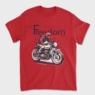 Freedom on Wheels Motorcycle Retro, Tricou Barbati (Unisex)