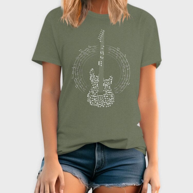 Guitar Made Out of Music Notes, Tricou Barbati (Unisex)