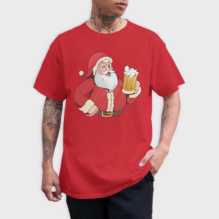 Santa Beer, Tricou Barbati (Unisex)