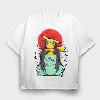 Pikachu Ninja Warrior, Tricou Oversize Barbati (Unisex)