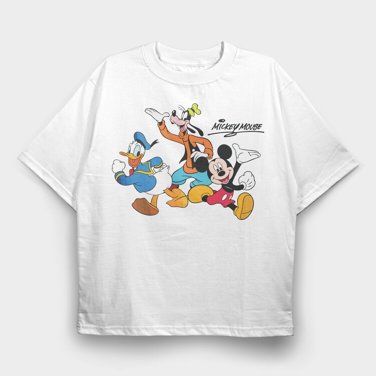 Mickey Mouse And Friends, Tricou Oversize Barbati (Unisex)