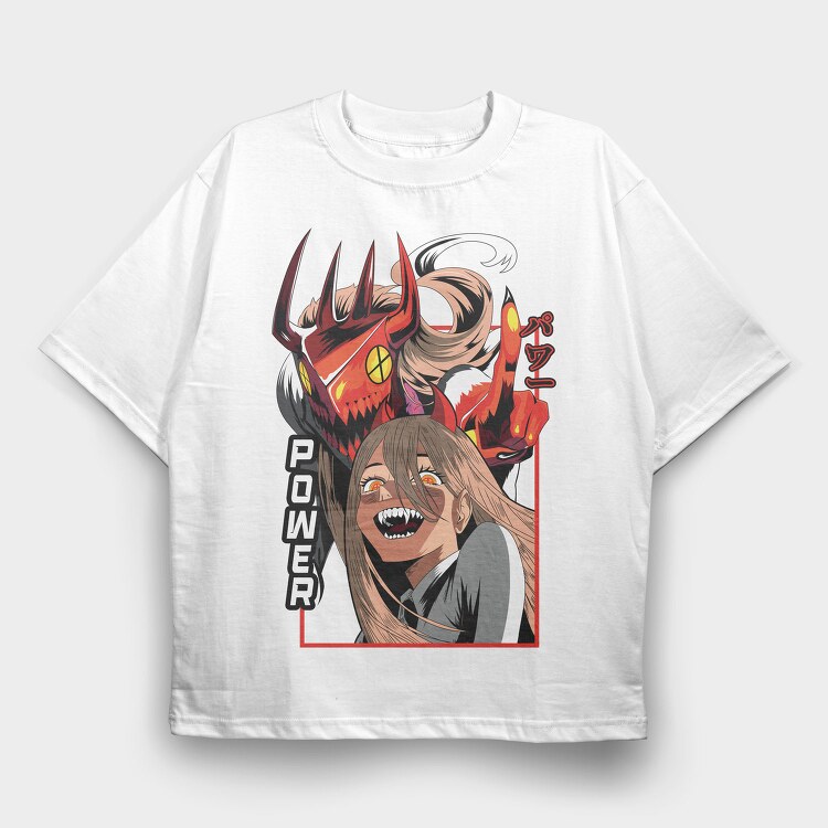Power Demon Girl, Tricou Oversize Barbati (Unisex)