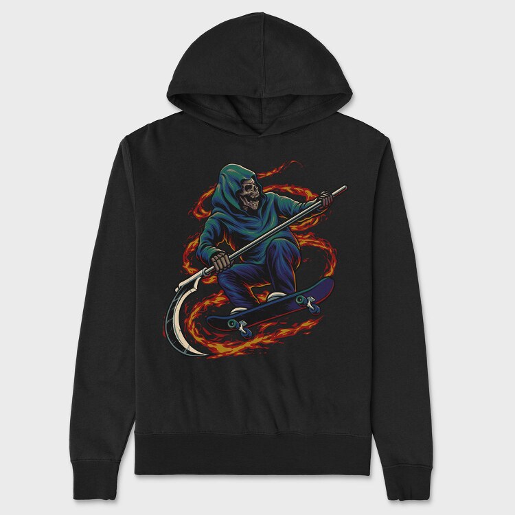 Skateboard Grim Reaper, Hanorac Oversize Barbati (Unisex)