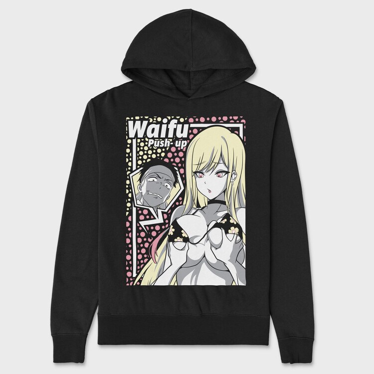 Waifu Push-Up Revolution, Hanorac Oversize Barbati (Unisex)