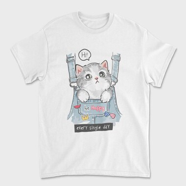 Cat In Jeans Vibes, Tricou Barbati (Unisex)