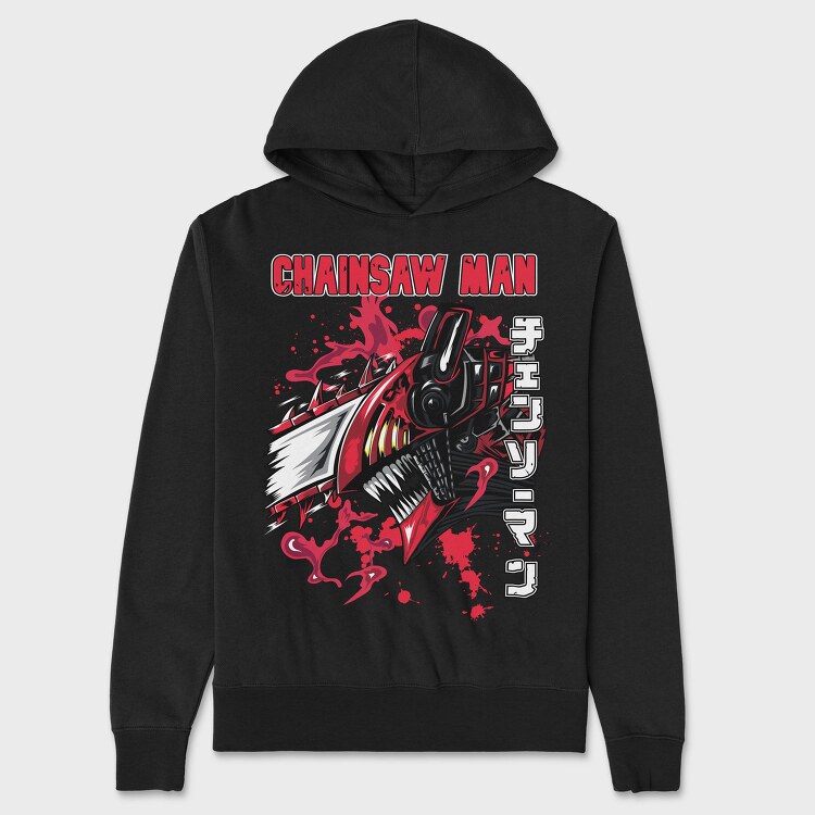 Chainsaw Man Edge Glow, Hanorac Oversize Barbati (Unisex)