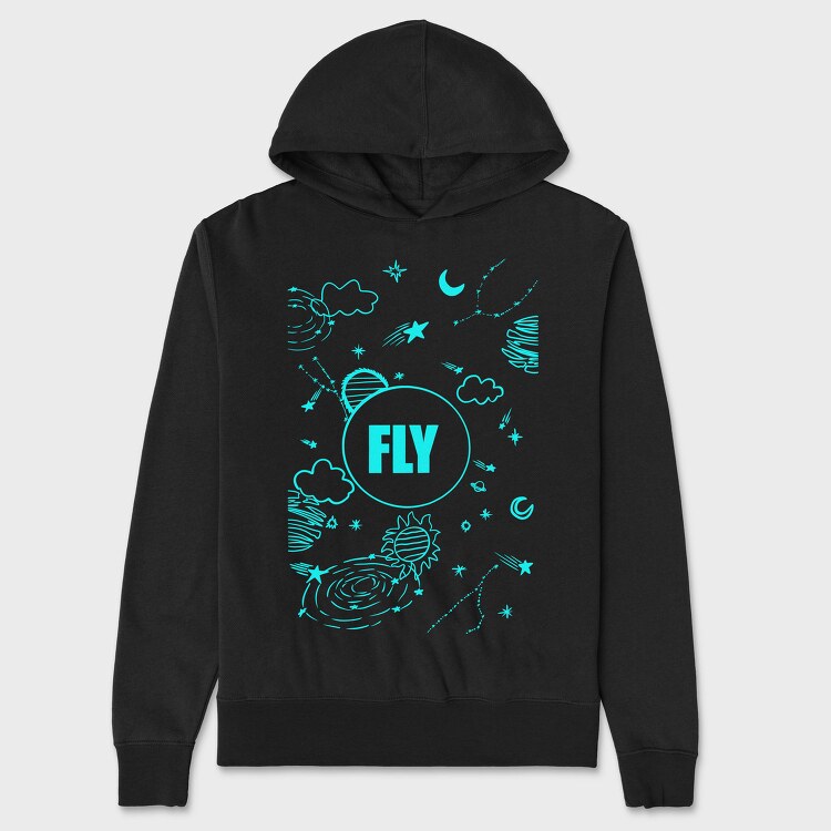 Fly Night Sky, Hanorac Oversize Barbati (Unisex)