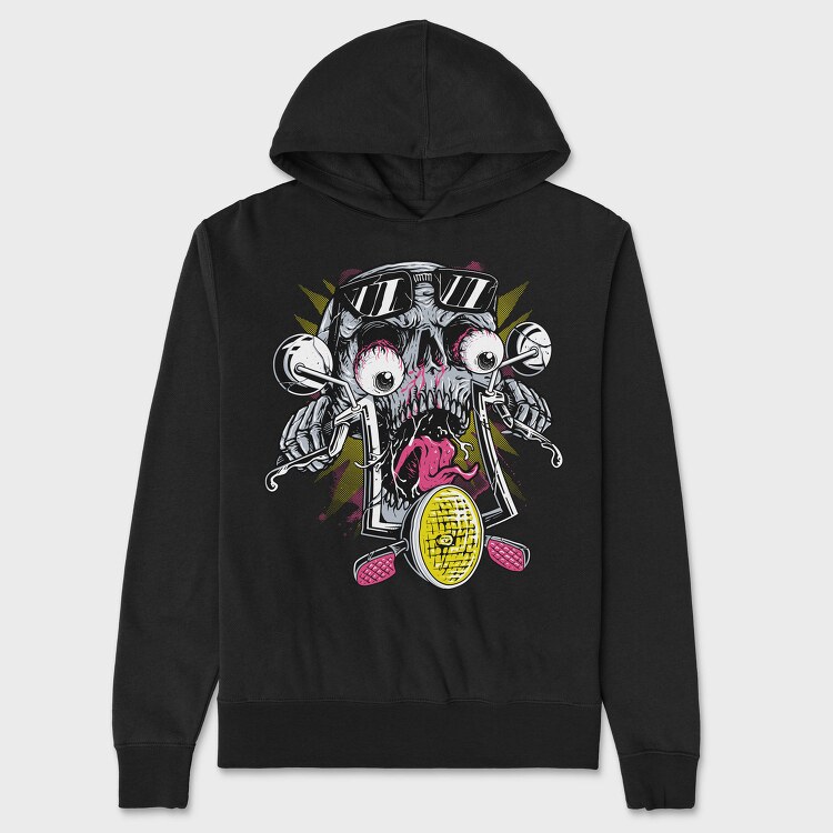 Skull Biker Revolution, Hanorac Oversize Barbati (Unisex)