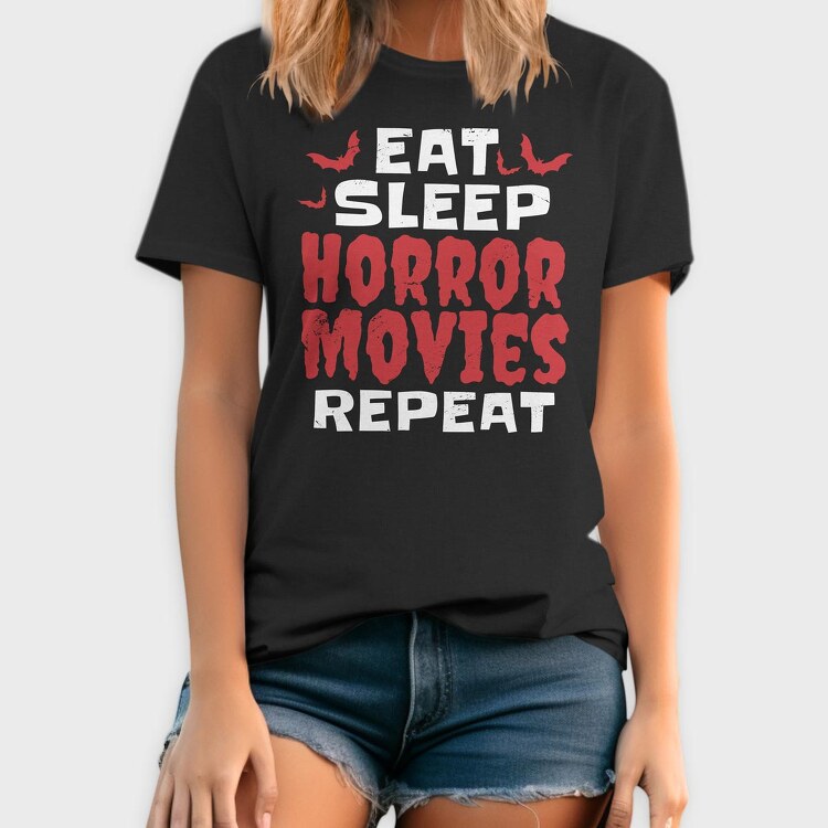 Eat Sleep Horror Movies, Tricou Barbati (Unisex)
