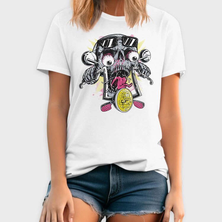 Skull Biker Revolution, Tricou Barbati (Unisex)
