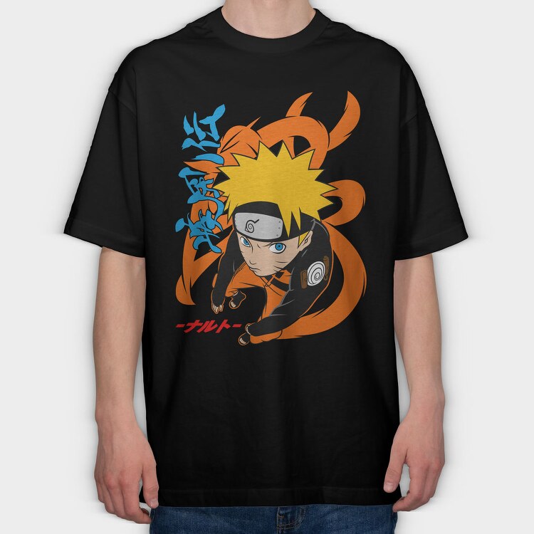Naruto Tail Roar, Tricou Oversize Barbati (Unisex)