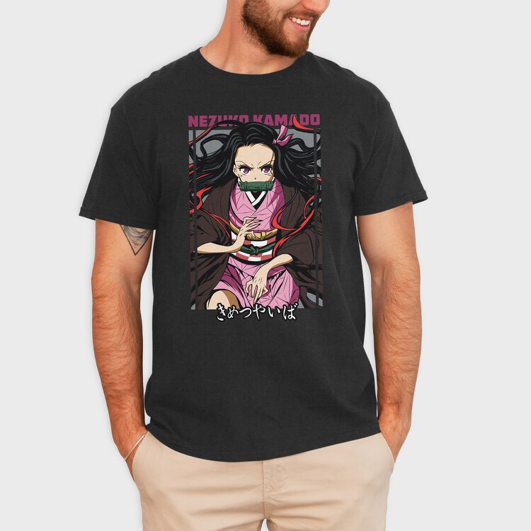 Nezuko Demon Slayer Vector, Tricou Barbati (Unisex)