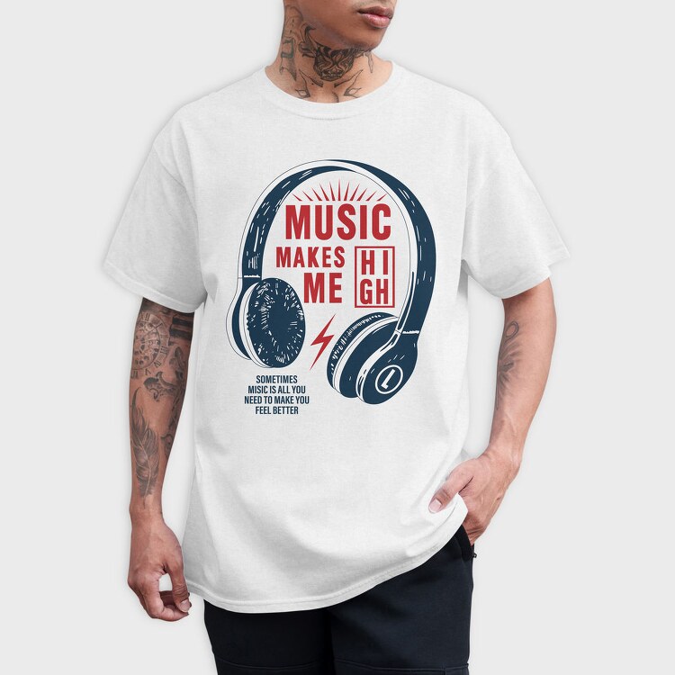 Music High Vibe, Tricou Barbati (Unisex)