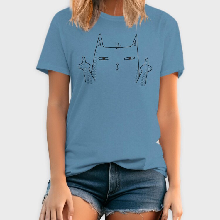 Middle Finger Cat, Tricou Barbati (Unisex)