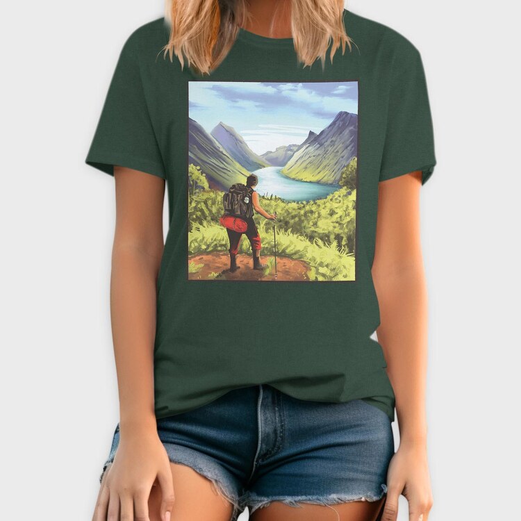 Hiker Landscape, Tricou Barbati (Unisex)