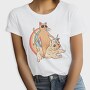 Cat Riding Dog Unicorn, Tricou Femei