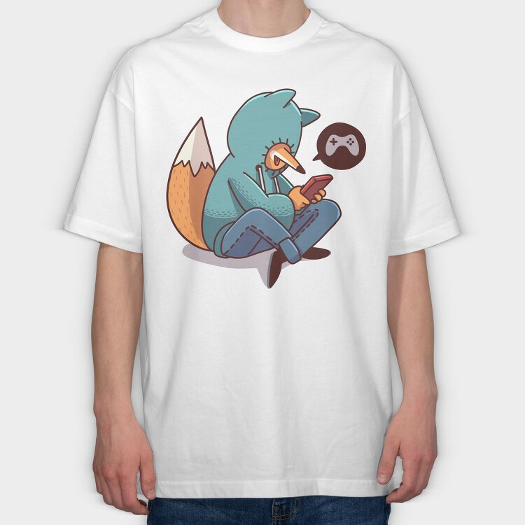 Fox Gamer Vibes, Tricou Oversize Barbati (Unisex)