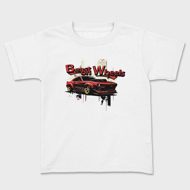 Beast on Wheels Muscle Car, Tricou Copii