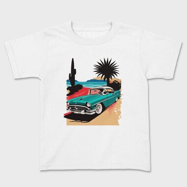 Tricou Copii, Classic Car Beach Sunset Trees