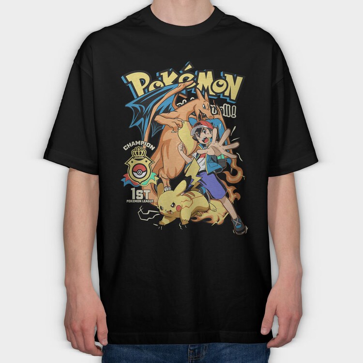 Pokmon Champion League, Tricou Oversize Barbati (Unisex)
