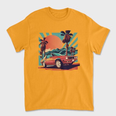 Tricou Barbati (Unisex), Classic Car Convertible With Scenic