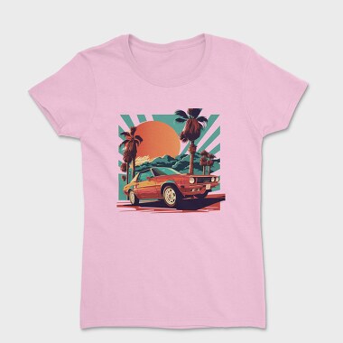 Classic Car Convertible With Scenic, Tricou Femei