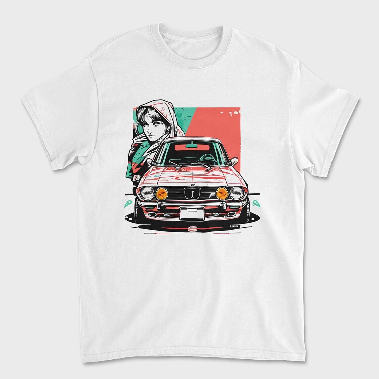 Classic Car Frontal Perspective, Tricou Barbati (Unisex)