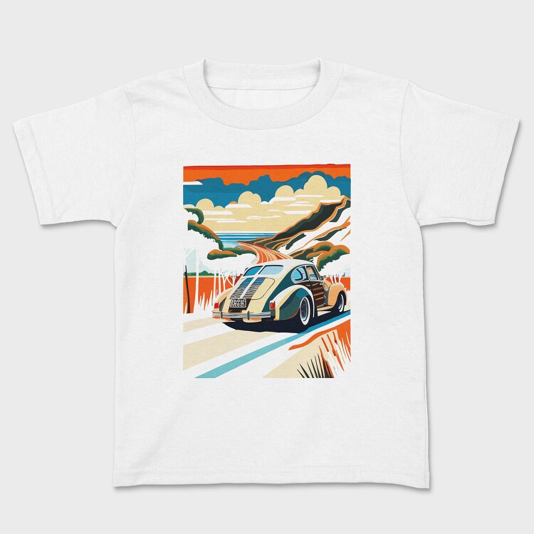 Tricou Copii, Classic Car Mountain Sunset Trees