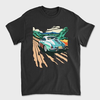 Classic Car Trees Landscape Retro, Tricou Barbati (Unisex)