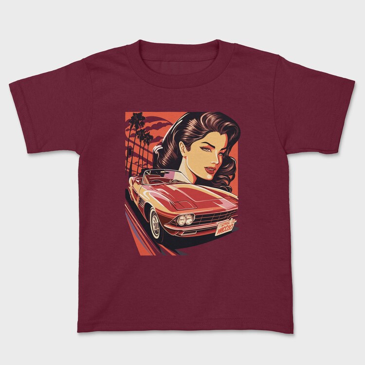 Classic Convertible With Woman and Trees, Tricou Copii