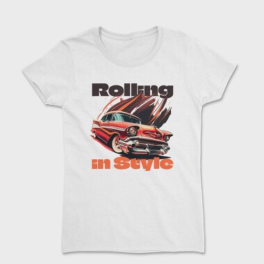 Classic Muscle Car Line Rolling, Tricou Femei