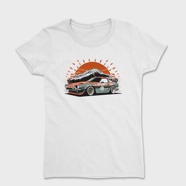 Custom Car Winged Sunset Mountain Manga, Tricou Femei