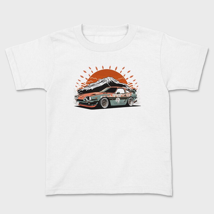 Custom Car Winged Sunset Mountain Manga, Tricou Copii